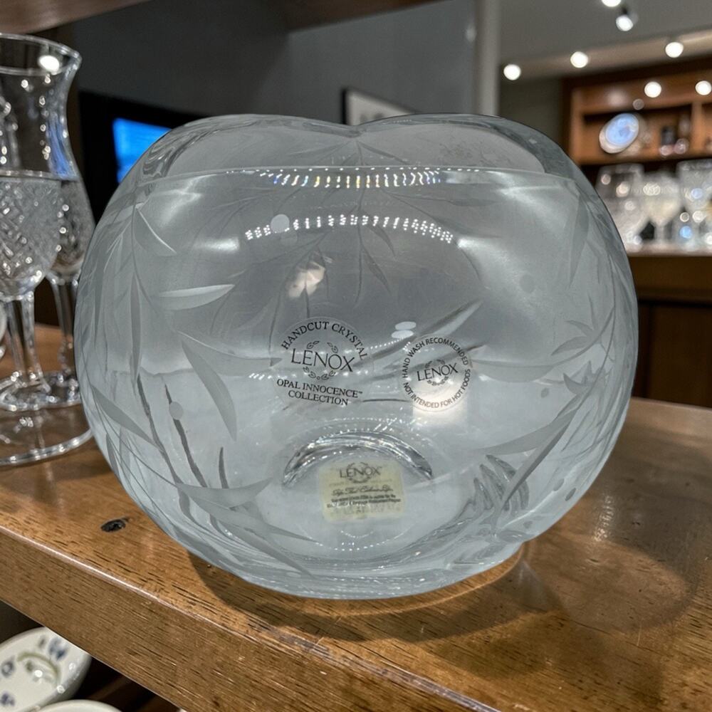 Lenox Opal Innocence Crystal Rose Bowl 8 Inch - Elegant & Timeless